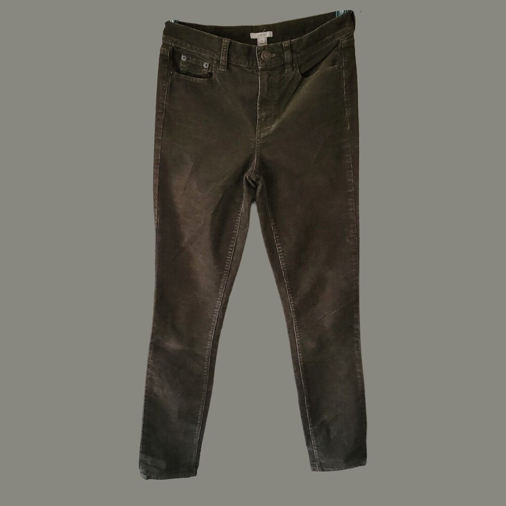 J.CREW Corduroy Lookout‎ High Rise Skinny Cords Pants 27 Green
